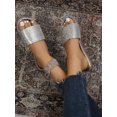 thumbnail image 2 of Slide Sandals Women Rhinestone Decor Baby Pink Flat Sandals, 2 of 4