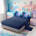 thumbnail image 3 of Manfei 3D Print Axolotl 7pcs Queen Bedding,Kawaii Animals Pattern Bedding Comforter Set Queen,Navy Blue Reversible, 3 of 7
