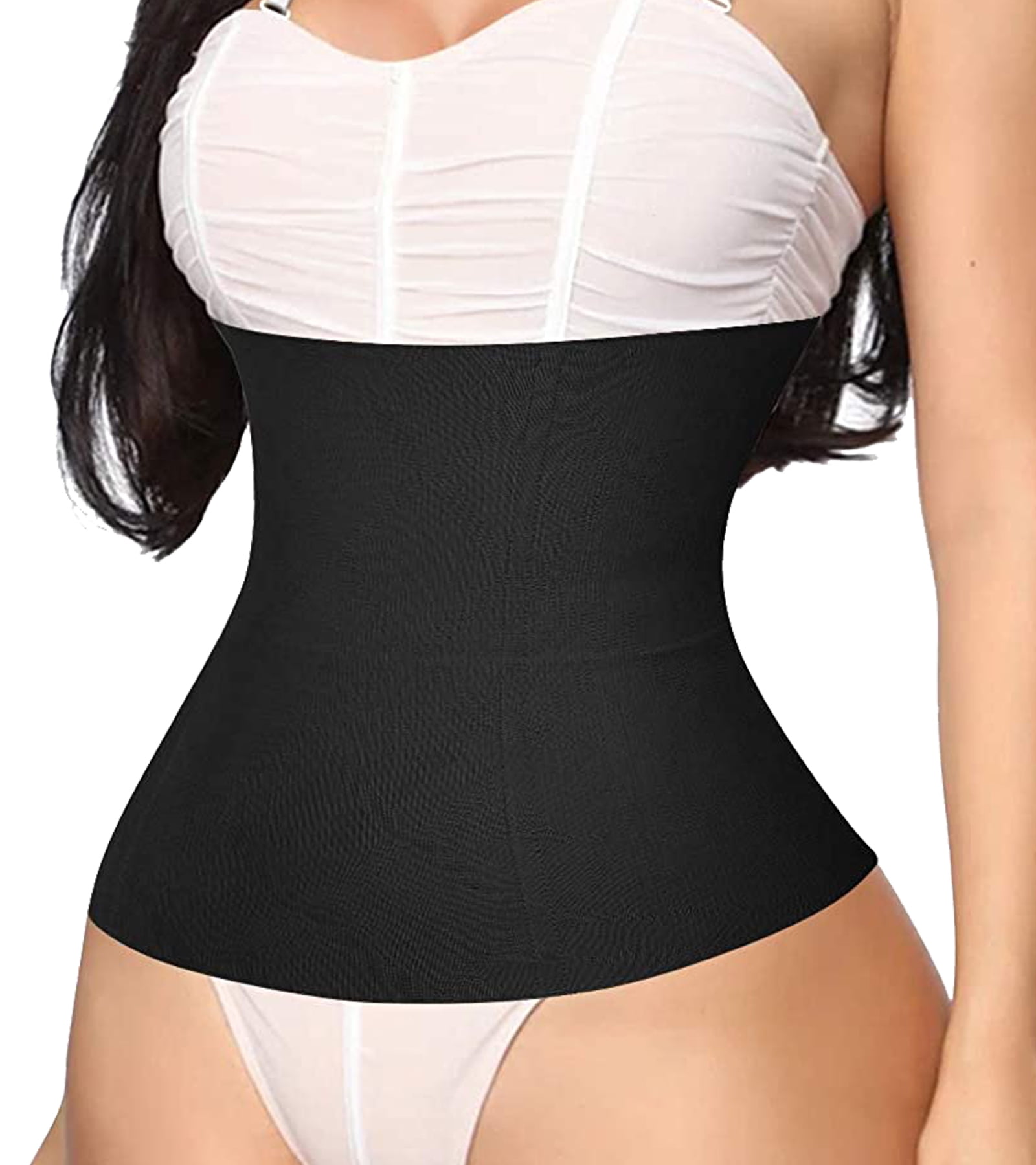 Loday Women 2 in 1 Postpartum Belly Band Tummy Control Shapewear Seamless  Maternity Recovery Belt for Tighten Loose Skin(Black, M） 