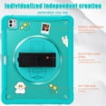 thumbnail image 3 of Case For Apple iPad Pro 13 2025 / 2024 Handle Protective Cover 360° Rotating Ring Stand, Shockproof Dropproof Case For Kids Kickstand & Pencil Holder & Shoulder Strap,Light Blue, 3 of 8
