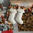 thumbnail image 4 of 2 Pack Large Velvet Christmas Stockings, 18 Inch Neutral Xmas Stockings with Ruffled Design & Hanging Loops for Fireplace Mantle, Vintage Holiday Party Decor, 4 of 6