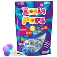 thumbnail image 1 of Zollipops Blue Raspberry-Grape Duo Pops, sin az&uacute;car, sin alergias, vegano, apto para diab&eacute;ticos y cetog&eacute;nicos, caramelo natural para dientes limpios, 1 of 7