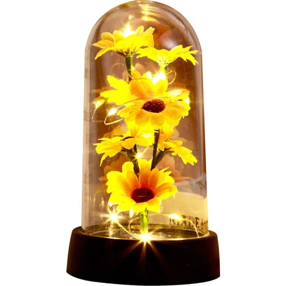 Jiibva Sunflower Gifts for Women, Sunflower Eternal Flower Ornaments, Artificial Flowers Romantic Gifts for Valentine's Day Mother's Day Anniversary Birthday