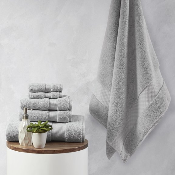 Madison Park Signature Splendor 6-Piece 1000 GSM 100% Cotton Towel Set, Grey