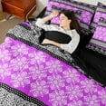 thumbnail image 4 of Feelyou Purple Damask Women Bedding Comforter Set 7pcs, Southwestern King Bedding Sets, 4 of 8