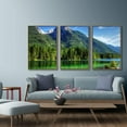 thumbnail image 2 of IDEA4WALL Framed Wall Art Print Set Green Mountain Landscape with Neon Lake Nature Wilderness Photography Realism Rustic Scenic Colorful Ultra for Living Room, Bedroom, Office - 24"x36"x3 Natural, 2 of 4