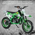 thumbnail image 5 of 49cc 2-Stroke Kids Dirt Bike, Gas Power Motocross, Off Road Mini Motorcycle, Pocket Motorbike with Front Rear Disc Brakes (Green), 5 of 10