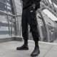 thumbnail image 5 of Pantalones cargo negros multibolsillos para hombre, pantalones para hombre, estilo coreano, hip hop, con múltiples bolsillos, ropa de diseñador, informal, nueva, en nailon suelto, 5 of 5