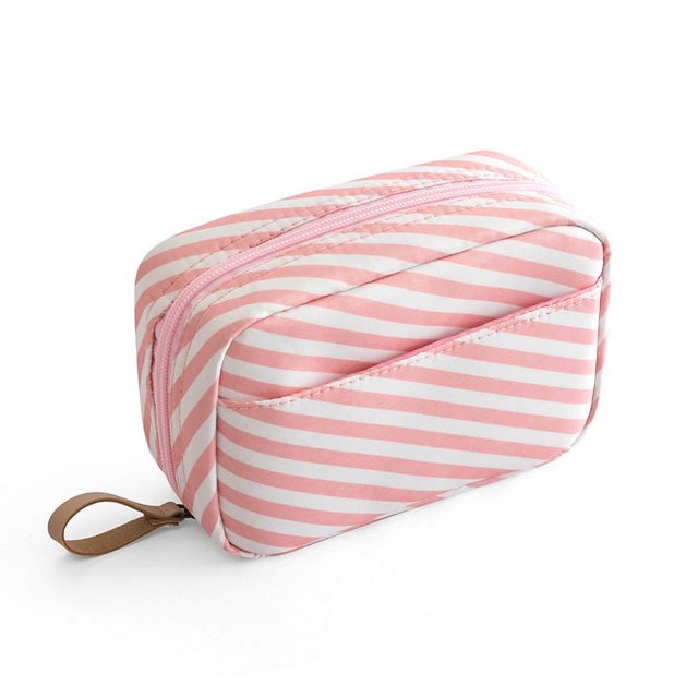 Bolsa de almacenamiento de maquillaje, mini bolsa de cosméticos portátil a prueba de agua, bolsa de cosméticos portátil simple coreana para mujeres, bolsa roja con boca para cosméticos