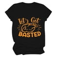 thumbnail image 1 of Camisas de Acción de Gracias Para Mujer Casual Cuello Redondo Manga Corta Camiseta Estampada Top Odeerbi  ODB204368, 1 of 5