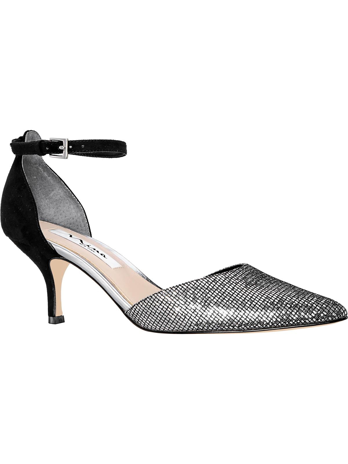 Nina Womens Brenda Metallic Pointed Toe D'Orsay Heels Silver Medium - Walmart.com