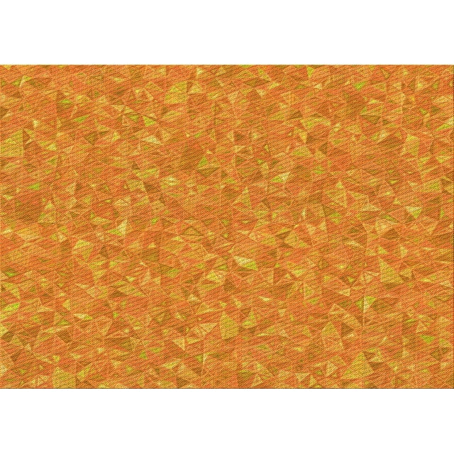 Ahgly Company Machine Washable Indoor Rectangle Transitional Orange Red Orange Area Rugs, 2' x 3'