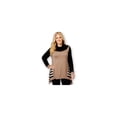 thumbnail image 1 of Style & Co. Womens Colorblocked Handkerchief-Hem Pullover Sweater, Brown, Plus Size, 1X, 1 of 1