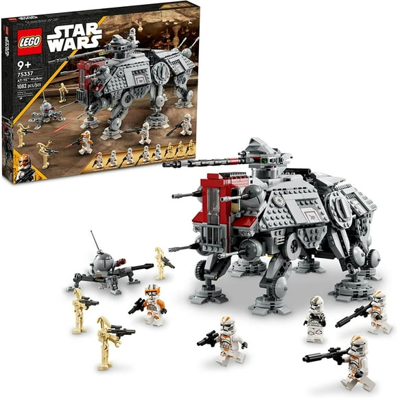 toy Star Wars at-TE Walker 75337 Poseable Toy, Revenge of The Sith Set, Gift for Kids with 3 212th Clone Troopers, Dwarf Spider & Battle Droid Figures