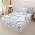 thumbnail image 2 of Castle Fairy Tennis Print Zipper Twin Comforter Sets with Fitted Sheet and 2 Pillowcases, Sport Theme Zipper Bedding Set, White Navy,4-Piece,Navy Blue Reversible, 2 of 6