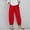 A01_Red, variant on ylioge Ladies High Waist Vacation Trousers Linen Comfy Summer Cropped Solid Color Pants Pockets Relaxed Fit Straight Trousers Pantalones