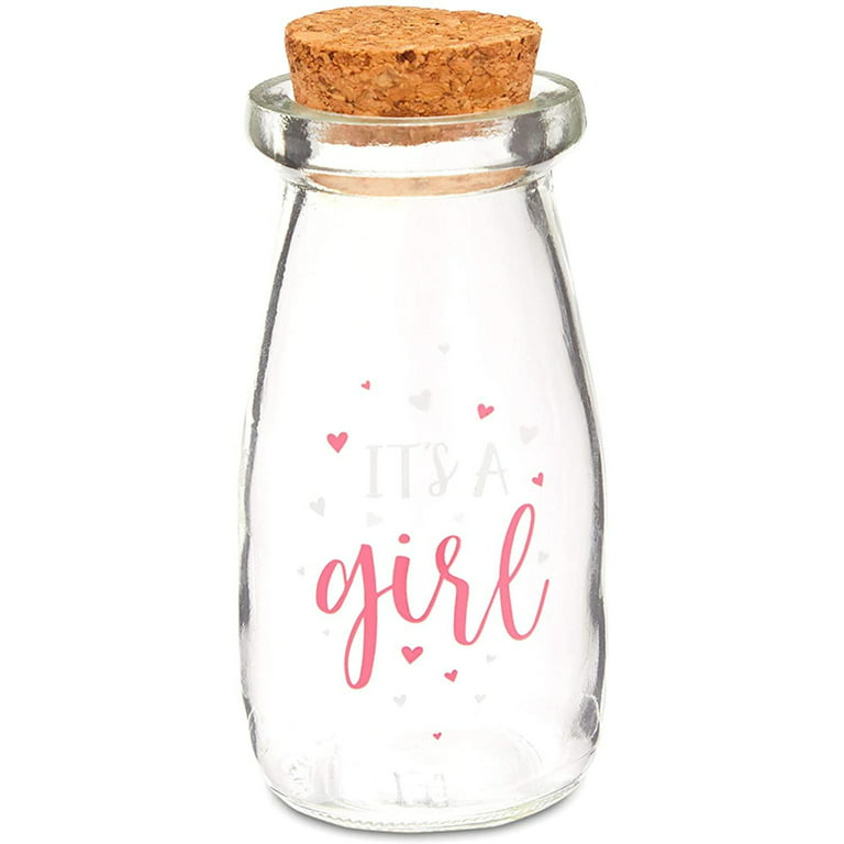 12pcs 4 x 2 Inches Small Glass Favor Jars, Milk Glass Bottles with Cork Lid.  3.4 oz Party Favors Wedding Favors with 25pcs Label Tags and 20m Burlap  Ribbon
