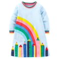 thumbnail image 1 of Vestido Hongshilian para niñas, de algodón, manga larga, 5T, con apliques, 1 of 7