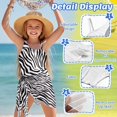 thumbnail image 6 of Jiueut Zebra Stripe Print Girls Swimsuits with Mesh Cover Up Cut Out Bathing Suit for Girls Summer Swimwear with Adjustable Straps, 6 of 7