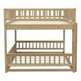 thumbnail image 5 of Euroco Wood Queen over Queen Bunk Bed with Ladder and Guardrails, Walnut, 5 of 12