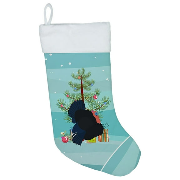 Carolines Treasures BB9352CS Norfolk Black Turkey Christmas Christmas Stocking  Large multicolor