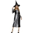 thumbnail image 4 of Halloween Witch Costume for Women, Halloween Gothic Witch Dresses for Fancy Dress Party Silver S, 4 of 8