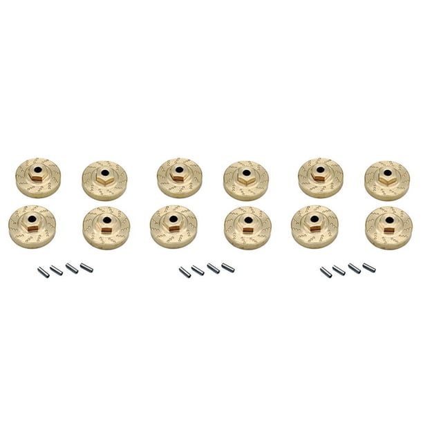 Adaptador Hexagonal de Rueda de Latón de 12 Piezas Peso de Equilibrio para AXIAL SCX24 90081 Actualizaciones 1/24 Piezas de Coche de Oruga RC