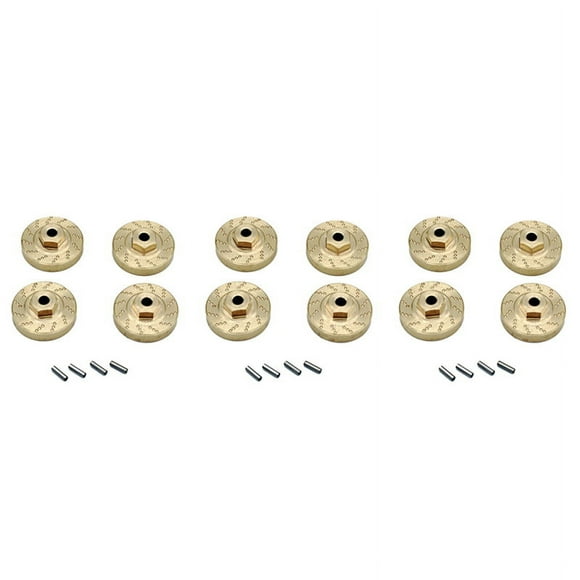 Adaptador Hexagonal de Rueda de Latón de 12 Piezas Peso de Equilibrio para AXIAL SCX24 90081 Actualizaciones 1/24 Piezas de Coche de Oruga RC