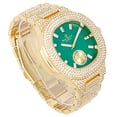 thumbnail image 3 of Charles Raymond Bigger is Better Oversized or Baguette Diamonds for The Luxurious Blinged Out Oblong Metal Mens Watch w/Cuban Bracelet- ST10316CE Cuban (ST10235VO Gold Money Green), 3 of 8