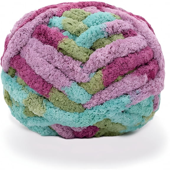 AUQ 1Pcs Chunky Knit Chenille Yarn for Hand Knitting Blankets,Super Soft Big Jumbo Blanket Yarn