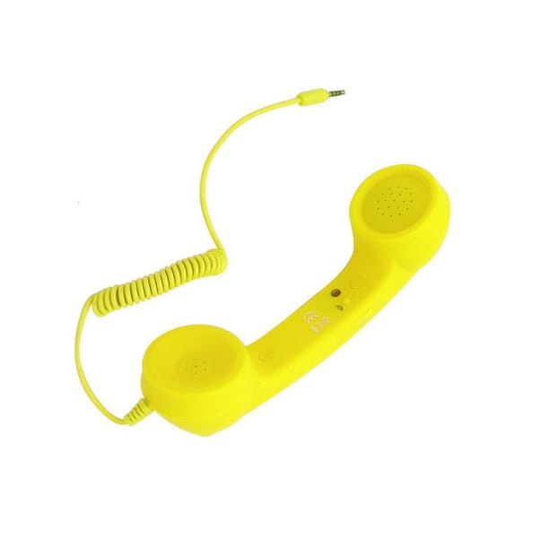 sweethay Auricular de teléfono Auricular cómodo Receptor Cableado Vintage A prueba de radiación Receptores de teléfono universales Teléfonos móviles Videojuegos y accesorios Amarillo
