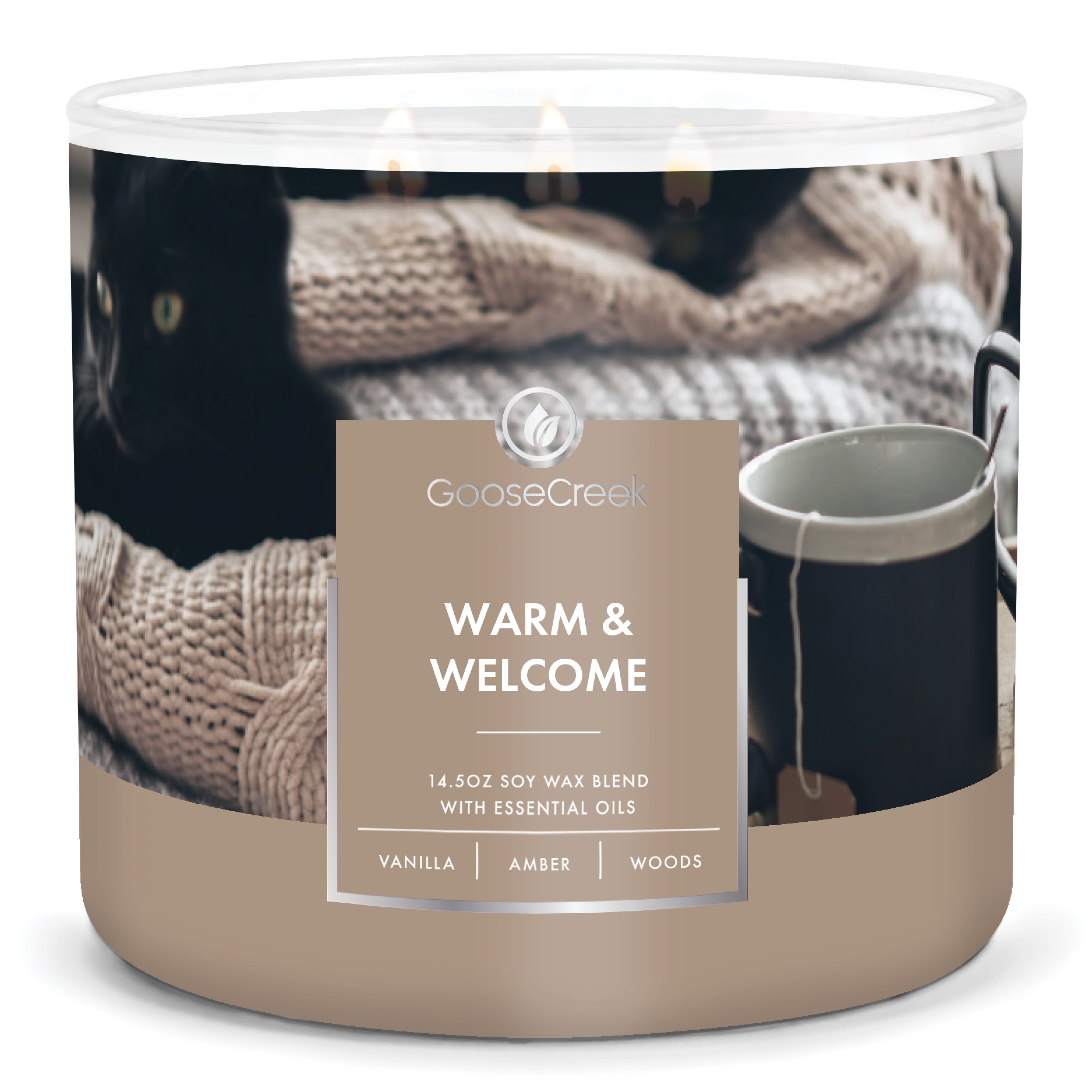 (4 pack) Goose Creek 3-Wick Warm & Welcome Scented Jar Candle, 14.5oz.