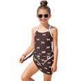 thumbnail image 3 of NIEWTR Girls Swimsuit Set Comfortable Soft Breathable And Stylish With Bow Print Swimwear Beach Bathing Suit for Summer Vacation 9-10 Years Coffee, 3 of 7