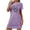 Purple, variant on Neewe Long Nightgown for Women Short Sleeve Sleepwear Plus Size Loungewear