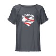 thumbnail image 4 of Blusa de manga corta con estampado de cuello redondo de algodón y cáñamo para mujer OAVQHLG3B Store  lin121212, 4 of 5