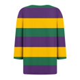 thumbnail image 5 of GBSYEWXS Women T-Shirts Outwear Long Sleeve Striped Print Tops Festival Crew Neck Shirts Purple, 5 of 5