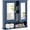 Blue, variant on BarefHaven Bathroom Medicine Cabinet with Mirror, Wall Mounted Wooden Hanging Organizer with Doors and Shelves, Bathroom Wall Mirror Cabinet (Mirror Doors, Blue)