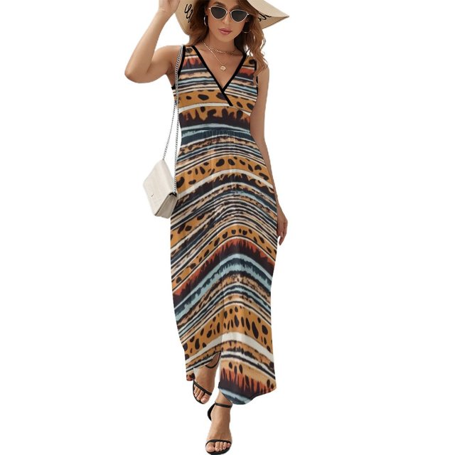 Stripe Vestido Sin Mangas , Vestidos De Lujo Para Ocasiones Oficiales