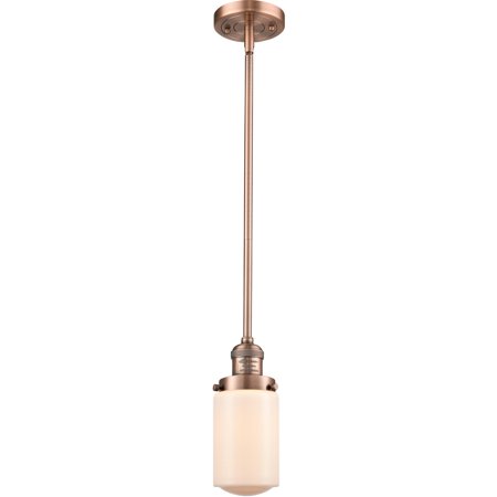 

Antique Copper Tone Mini Pendants 5 Wide Matte White Cased Glass Steel/Cast Brass Medium Base LED 1 Light Fixture