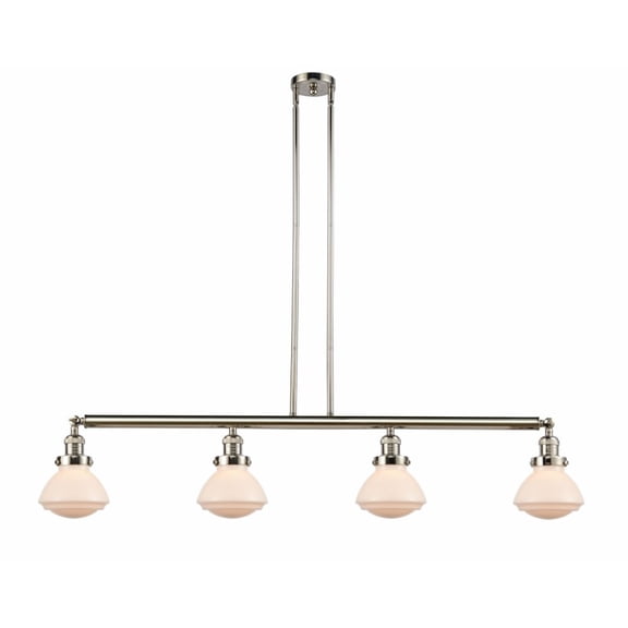 Innovations 214-PN-G321-LED Olean 4 Light Island Light part of the Franklin Restoration Collection, Polished Nickel
