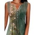 thumbnail image 4 of Gvmfive Womens Summer Retro Floral Print Sleeveless Tank Dress Casual Button Up A-line Dresses, 4 of 5