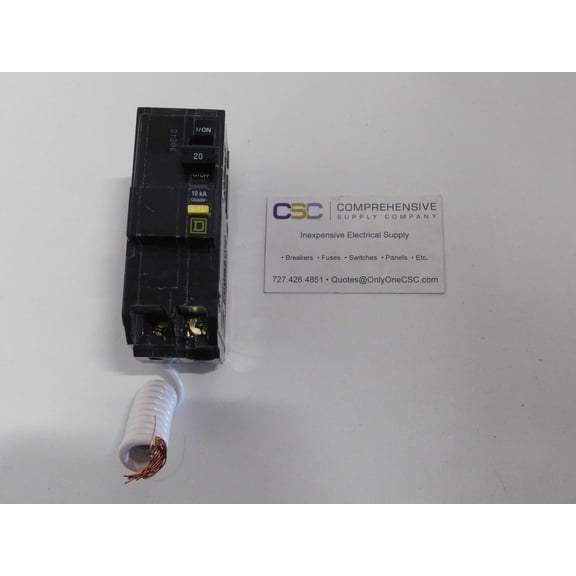 Square D Circuit Breaker,20A,Bolt On,120/240V,2P QOB220GFI