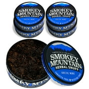 Smokey Mountain Herbal Long Cut – Artic Mint – 5 Can Box - Tobacco Free and Nicotine Free Snuff