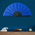 thumbnail image 3 of SDFGTstore 10Inch Black Bone Folding Handheld Fan Solid Color Kung Fu Hand Fan for Martial Art Practice and Stage Performances, 3 of 10