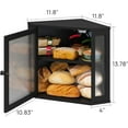 thumbnail image 5 of Corner Bread Box for Kitchen Counter, Bamboo Wood Black Bread Box, Large Capacity Bread Storage Bin with Acrylic Wavy Door Panel (Black, Meduim), 5 of 8