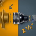 thumbnail image 3 of Reductor de 4 a 2 1/2 pulgadas con conector de recolección de polvo POWERTEC 70322, 3 of 7