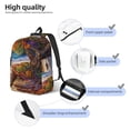 thumbnail image 3 of Wukai Colorful Maple Leaf Beach Turtle Durable Canvas Laptop Backpack,Adjustable Shoulder Straps,Water-Resistant,Large Capacity,Stylish Design, Fits 15-17in Laptops,Unisex for School,Office,Travel-Medium, 3 of 5