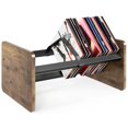 thumbnail image 4 of TAVR Furniture Vinyl Record Storage Rack, 80-100 LP Organizer, Wooden & Metal Album Magazine Storage Rack, Quick Assembly Record Display Rack, Brown, 4 of 8