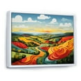 thumbnail image 3 of Designart "Fields of Serenity Minimalist Multicolor I" Extra Large Landscapes Framed Wall Art - Traditional Green Meadow Living Room Framed Canvas Art, 3 of 7