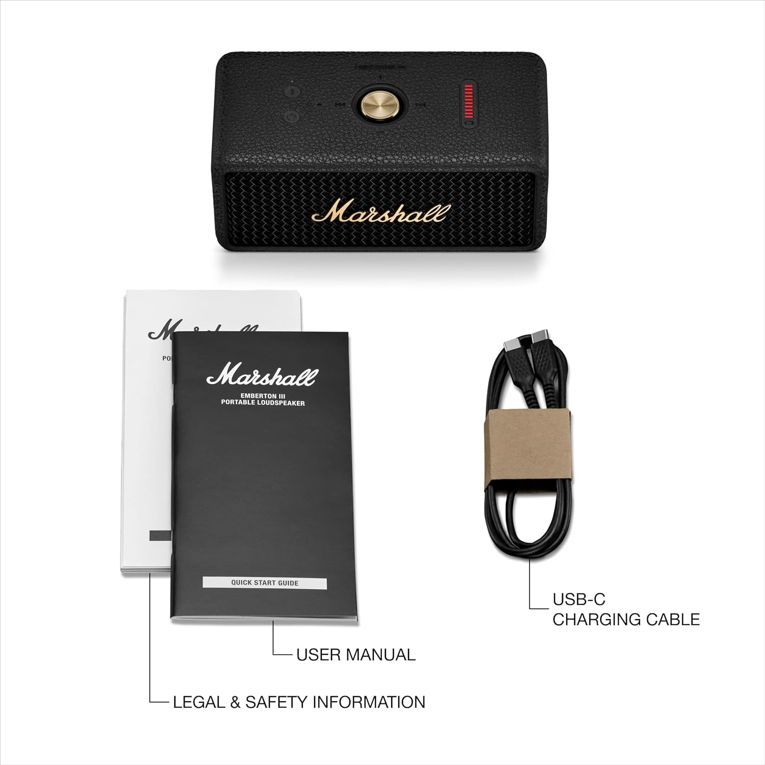 Marshall Emberton III Bluetooth Wireless Speaker - Black/Brass